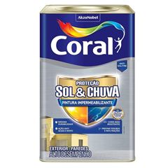 Tinta Acrílica 18L Eggshell Proteção Sol e Chuva Pintura Impermeabilizante Branco CORAL / REF. 5202628