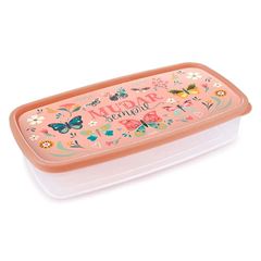 Pote Plástico 1,43l Decorado Retangular com Tampa - Ref.003843 - PLASUTIL