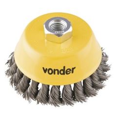 Escova em Aço Carbono 3 Torcida Tipo Copo Rosca M14 - Ref.6325030140 - VONDER
