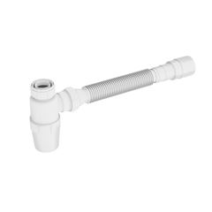 Sifão Copo em Polipropileno 7/8 x 1.1/4 DN38/50mm Sanfonado Branco CENSI / REF. 71567