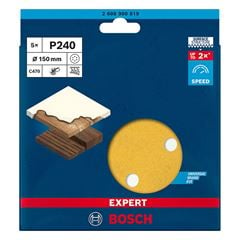 Disco de Lixa para Lixadeiras Excêntricas com 8 Furos C470 GR240 150mm Expert BOSCH / REF. 2608900819-000