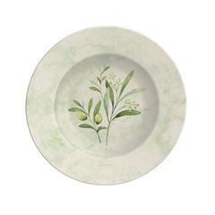 Prato de Porcelana 21cm para Sobremesa Oliva Decorado TRAMONTINA / REF. 96580/001