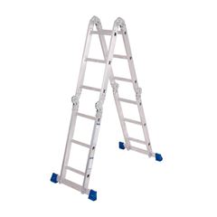 Escada em Alumínio 4x3 Multifuncional 12 Degraus Articulada com 8 Posições com Plataforma MOR / REF. 5133