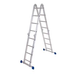 Escada em Alumínio 4x4 Multifuncional 16 Degraus Articulada 8 Posições com Plataforma MOR / REF. 5134