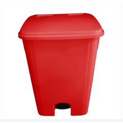 Lixeira em Polipropileno 100 Litros Coletora com Pedal Vermelho BRALIMPIA / REF. MVCP10VM