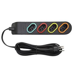 Extensão Elétrica 3M 2P+T 3 Tomadas 10A Multitomada Preto DANEVA / REF. DN1846