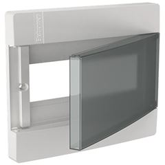 Quadro de Distribuição em ABS de Sobrepor para 9 Disjuntores DIN ou 6 Disjuntores Nema Vision Transparente Fumê ELETROMAR / REF. VR09T