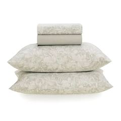 Jogo de Cama King Algodão 4 Peças Aisha Verde KARSTEN / REF. 3395946