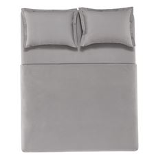 Jogo de Cama Queen Algodão 4 Peças Tom Titânio KARSTEN / REF. 3982760