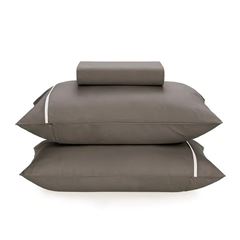 Jogo de Cama Queen Algodão 3 Peças Noah Cinza KARSTEN / REF. 3155988