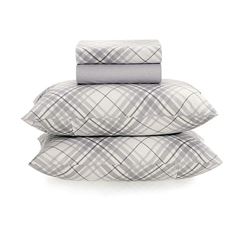 Jogo de Cama Casal Algodão 4 Peças Pierre Cinza  KARSTEN / REF. 3436643