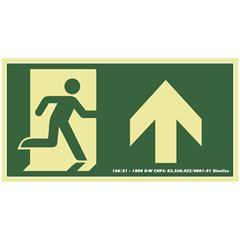 Placa em Pvc 15x30cm Saída de Emergência à Cima SINALIZE / REF. 315AC