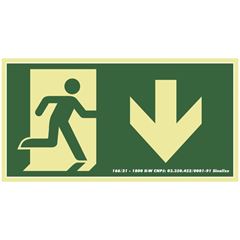 Placa em Pvc 15x30cm Saída de Emergência à Baixo SINALIZE / REF. 315AO