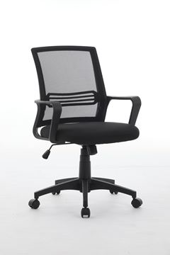 Cadeira para Escritório com Base Giratória Pesaro Preta DESIGN DECOR / REF. DDC02375