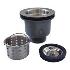 Válvula para Pia Americana de Inox 31/2 polegadas com Cesto Cromado QUALIZ / REF. QL-VH3