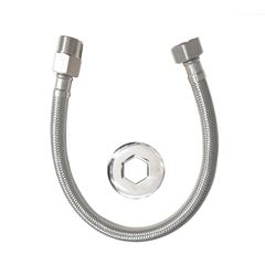 Tubo de Ligação em Inox 1/2x40cm Flexível Cromado QUALIZ / REF. QL-EF40