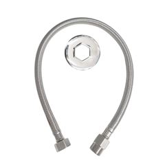Tubo de Ligação em Inox 1/2x60cm Flexível Cromado QUALIZ / REF. QL-EF60