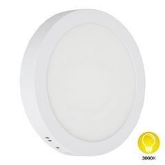 Painel Led em Alumínio 12W de Sobrepor Bivolt Redondo 3000K  Branco DILUX / REF. DI03815