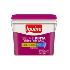 Tinta Sela e Pinta Gesso Dry Wall 3,6L Retangular Branco Neve IQUINE / REF. 366300221