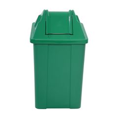 Lixeira em Polipropileno 60 Litros Basculante Quadrada Verde JSN / Ref. Q60VDS4