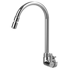 Torneira para Cozinha em Metal de Parede com Bica Alta Urban Ref Q Cromado QUALIZ / REF. 90987465006