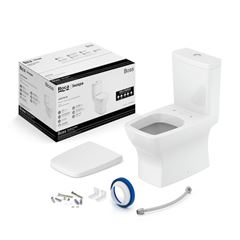 Kit Bacia Sanitária com Caixa Acoplada 3 e 6L com Assento Termofixo e Itens de Instalação Boss Branca ROCA / REF. 1897230011100