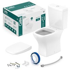 Kit Bacia Sanitária com Caixa Acoplada 3 e 6L com Assento e Itens de Instalação Vip Branca CELITE / REF. 1977230012300