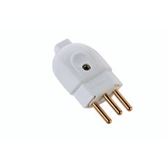 Plug Macho em Termoplástico 2P+T 20A 250V Branco TRAMONTINA / REF. 57402107