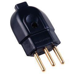 Plug Macho em Termoplástico 2P+T 20A 250V Preto TRAMONTINA / REF. 57403107
