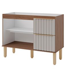 Gabinete para Cozinha em Mdf 114x88,5cm com 2 Porta e 2 Gavetas Ágata Freijó Off White MGM / REF. 32470.56