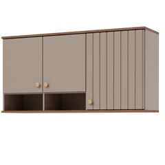 Armário de Cozinha Mdf Aéreo 114x57,6cm com 3 Portas Ágata Cappuccino Freijó MGM / REF. 32475.50