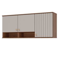 Armário de Cozinha Mdf Aéreo 144x57,6cm com 3 Portas Ágata Freijó Off White MGM / REF. 32476.56