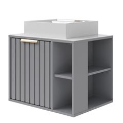 Gabinete para Banheiro MDF Suspenso 60cm Noruega com Cuba Platina MGM / REF. 31607.63