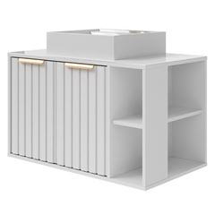 Gabinete para Banheiro MDF Suspenso 80cm Noruega com Cuba Branco MGM / REF. 31608.2