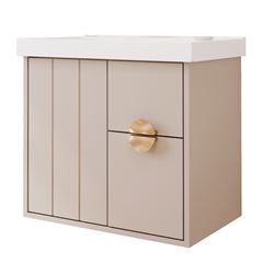 Gabinete para Banheiro MDF Suspenso 60cm Copenhague com Cuba Cappuccino MGM / REF. 32464.49