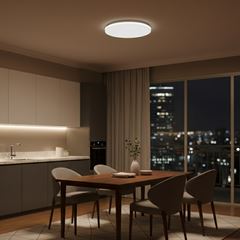 Plafon de Ferro Led 20W Bivolt com 3 Temperaturas Genova Redondo Sobrepor Branco HEVVY / REF. AH-1086/30Y BC