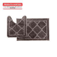 Kit de Tapete em Polipropileno para Banheiro Genebra com 2 Peças Sortido CORTTEX / REF. 700571-83-369