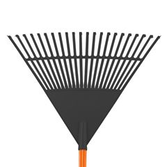 Vassoura Plástico 22 Dentes para Jardim com Cabo de Madeira 1,20m Preto DIMAX / REF. 1337038