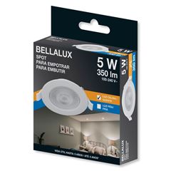 Spot em Abs Led 5w Bivolt Embutir Redondo 3000K Branco BELLALUX / REF. 7024276