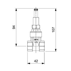 Registro de Gaveta em Metal 1/2 DN15 16D CELITE / REF. B5035C5CR3