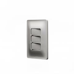 Interruptor 4x2 3 Teclas Simples 10A Zeffia Cinza PIAL / REF. 680102CZ