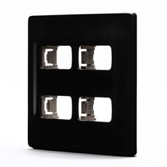 Placa 4x4 2+2 Postos Separados Zeffia Preta PIAL / REF. 680175PT