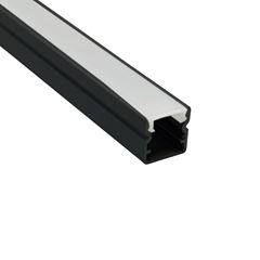 Perfil em Alumínio de Sobrepor 8mm Baby para Fita LED 3 Metros Preto GAYA / REF. 1277