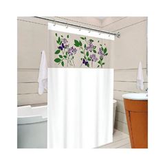 Cortina para Box em PVC 1,38x1,98m com Gancho Visor e Silk Sortida VIDA PRÁTIKA / REF. 35