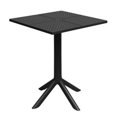 Mesa em Polipropileno 60cm Quadrada 2 em 1 Simpla Preto FORTE PLÁSTICO / REF. 7894855233293