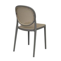 Cadeira em Polipropileno Duetto Redinha Nude e Natural FORTE PLÁSTICO / REF. 7894855233705