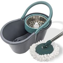 Mop de Microfibra Fit com Balde 8 Litros e Cesto Inox Noviça BETTANIN / REF. BT1493