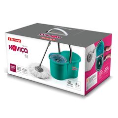 Mop de Microfibra Fit com Balde 8 Litros e Cesto Inox Noviça BETTANIN / REF. BT1493