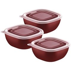 Kit Pote em Polipropileno com 3 Peças de 600ml Mixcolor Vermelho TRAMONTINA / REF. 25098/702