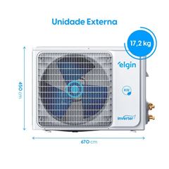 Ar Condicionado Split Evaporadora e Condensadora 9000 BTUss Inverter Eco III com WI-FI Integrado ELGIN / REF. 45HJFI09C2WH/45HJFE09C2CH